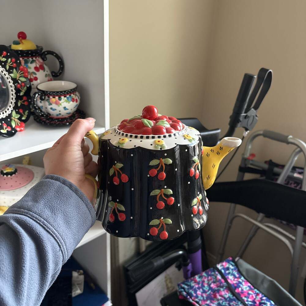 Mary Engelbreit ME Ink 2001 Large Very Cherry Ceramic Teapot